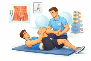 Physiotherapy session for hernia recovery